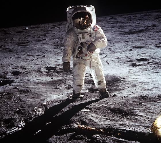An die erste Mondlandung (hier der US-amerikanische Astronaut Buzz Aldrin) erinnern bis Mitte Juli mehrere Veranstaltungen in München. Foto: NASA/gemeinfrei