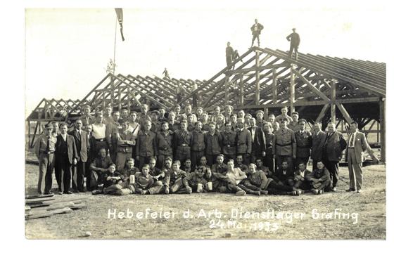 Hebefeier des Arbeitsdienstlagers Grafing am 24. Mai 1933. Foto: Museum der Stadt Grafing