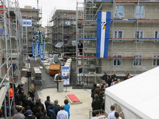 Beim Großprojekt der Baugesellschaft München-Land konnte jetzt das Richtfest gefeiert werden. Foto: VA