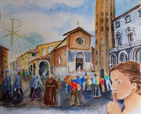 Zu den ausgestellten Bildern gehört auch das von Kahl Rosi-Orvieto, es trägt den Titel "Sant Andrea". Foto: Kahl Rosi-Orvieto