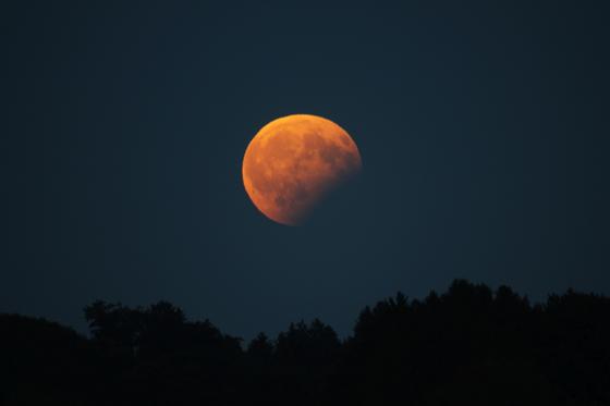 Ähnlich wie am 7. August 2017 wird der Mond am 16. Juli 2019 aussehen. Foto: Peter Stättmayer