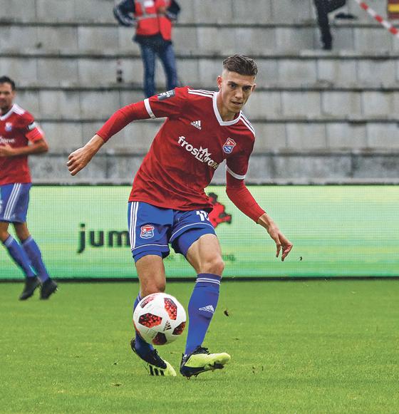 Lucas Hufnagel erzielte das erste Hachinger Pflichtspieltor 2019/20.	Foto: Christian Riedel