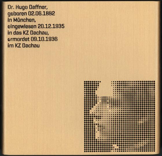 Erinnerungszeichen für Dr. Hugo Daffner. Foto: Stadtarchiv München“