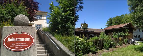 In der ehemaligen Schweiger-Villa ist das Heimatmuseum Markt Schwaben untergebracht. Dort findet man Objekte aus 6.000 Jahren Kulturgeschichte. Bild rechts: Das Bauernhofmuseum in Erding ist immer einen Besuch Wert. Fotos: sd
