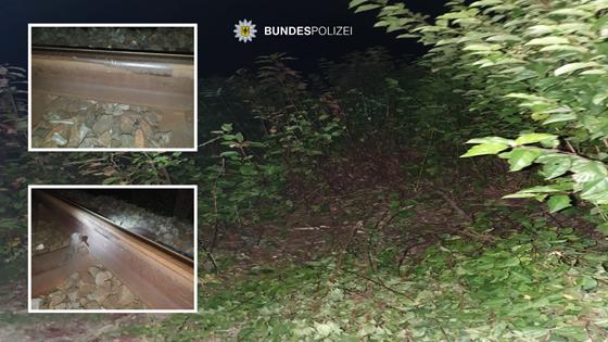 Die Spuren in der Böschung und am Gleis konnten klar dem Auto des flüchtenden 23-Jährigen nachgewiesen werden. Foto: Bundespolizei