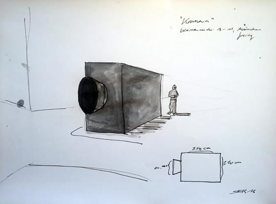 Alexander Steig hat das Projekt KAMERA, eine Erinnerungsskulptur im öffentlichen Raum in Giesing, entwickelt und realisiert. Foto: Alexander Steig