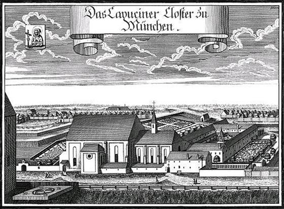 Blick in die Vergangenheit: Historische Ansicht des Kapuzinerklosters in München. Foto: NordOstKultur-Verein