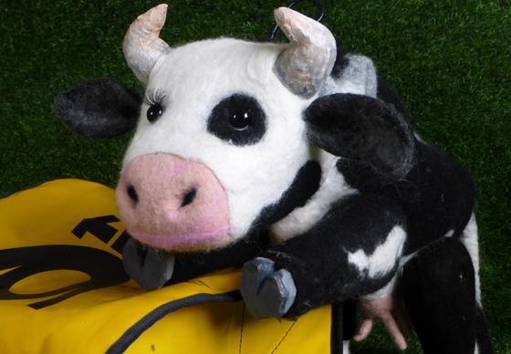 Lieselotte ist nicht irgendeine gewöhnliche Kuh  nein, sie ist eine Postkuh. Foto: Anke Scholz
