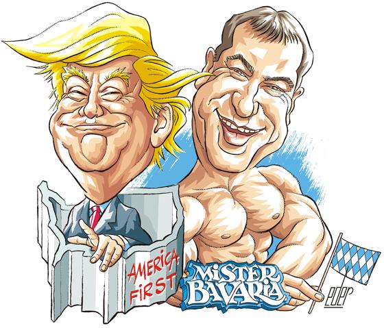 Karikatur Trump-Söder von Franz Eder. Foto: VA