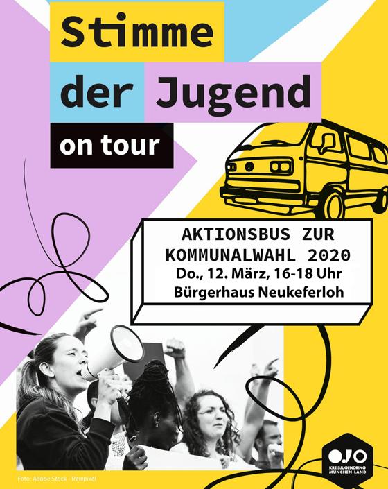 Aktionsbus Jugendpolitik hält am 12. März in Grasbrunn. Foto: VA