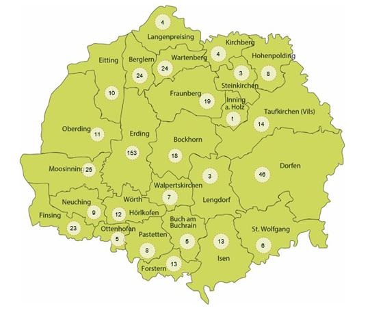 Im Landkreis Erding waren in dieser Woche 442 Corona-Virus Fälle gemeldet.