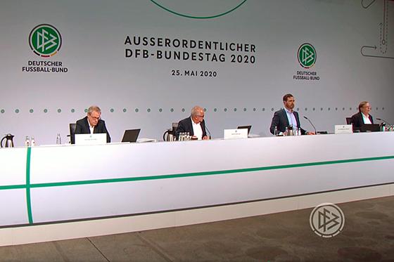Klare Verhältnisse: Außerordentlicher DFB-Bundestag. Screenshot: DFB-Bundestag Livestream
