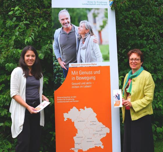 Netzwerk Generation 55plus mit der Projekt-Koordinatorin Inga Münster (li) und der Fachzentrumsleitung Irmgard Reischl (re). Foto: AELF