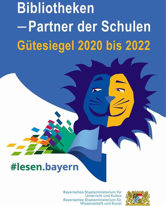 Gütesiegel Logo 2020 bis 2022 wurde an 76 Bibliotheken in ganz Bayern vergeben. Foto: oh