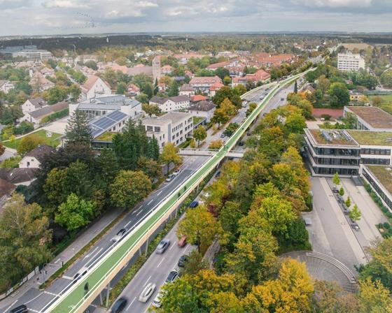 So in etwa könnte eine Radschnellwegverbindung über die B304 in Richtung München ausschauen. Foto: CSU