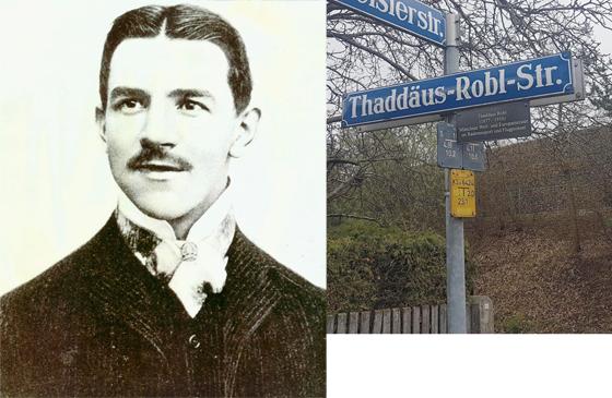 Die Thaddäus-Robl-Straße in der Lerchenau erinnert an einen großen Sportler: Der Münchner Radrennfahrer Thaddäus Robl gewann um 1900 zahlreiche internationale Titel.  Fotos: gem, bs