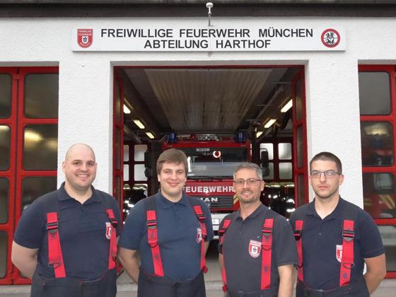 Engagieren sich bei der FF Harthof und freuen sich über Unterstützung (von links): Roman Sostin, Benedikt Göb, Matthias Hammer und Florian Stiller. Foto: Tanja Beetz