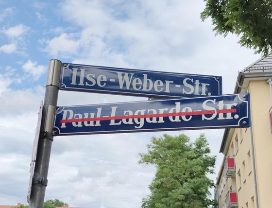 Die Paul-Lagarde-Straße wurde 2014 in Ilse-Weber-Straße umbenannt. Foto: Stadtarchiv München