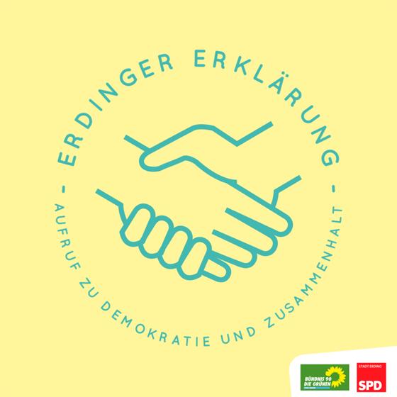 Gemeinsam wollen SPD und Grüne in Erding zu Mehr Demokratie und Zusammenhalt aufrufen. Foto: VA
