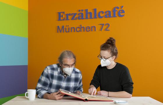 Das Erzählcafé "München 72" in der Lounge des Münchner Stadtmuseums. foto: Münchner Stadtmuseum