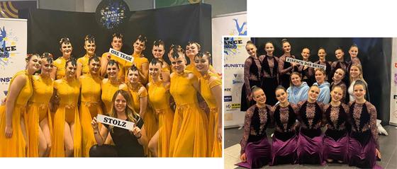 Die Funky Dancers wurden für ihren Auftritt mit dem 4. Platz bei der EM belohnt. Bild rechts: Auch die Teenies aus Taufkirchen verzauberten mit ihrem Auftritt die Zuschauer. F.: Funkys