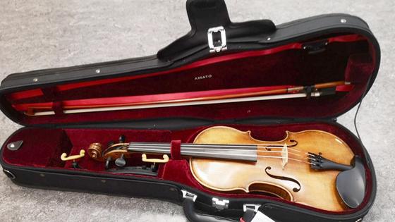 Den Nachbau einer Stradivarius-Geige fand ein Mitarbeiter der Deutschen Bahn in einem Zug nach München. Ähnliche Modelle sind bis zu 11.000 Euro wert. Foto: Bundespolizei