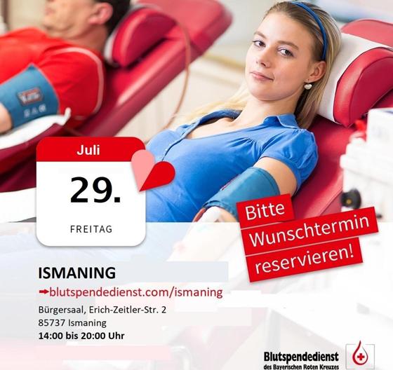 Am 29. Juli kann man in Ismaning wieder zum Blutspenden gehen, ebenso am 5. August in Unterföhring.  Foto: BRK Ismanning