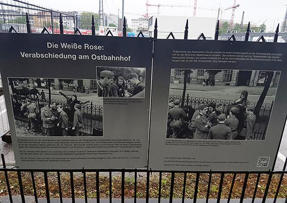 In der Orleansstraße wurde ein bekanntes Foto von Sophie und Hans Scholl aufgenommen. Der Zaun muss demnächst weichen, ein neuer Gedenkort soll dafür entstehen. Foto: bas