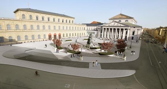So könnte er bald aussehen - der begrünte und neu gestaltete Max-Joseph-Platz an der Staatsoper. Foto: Fa. Radmer