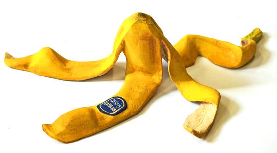 Wer hätte das gedacht, dass man auf dieser Bananenschale gar nicht ausrutschen kann? Foto: Jessi Strixner