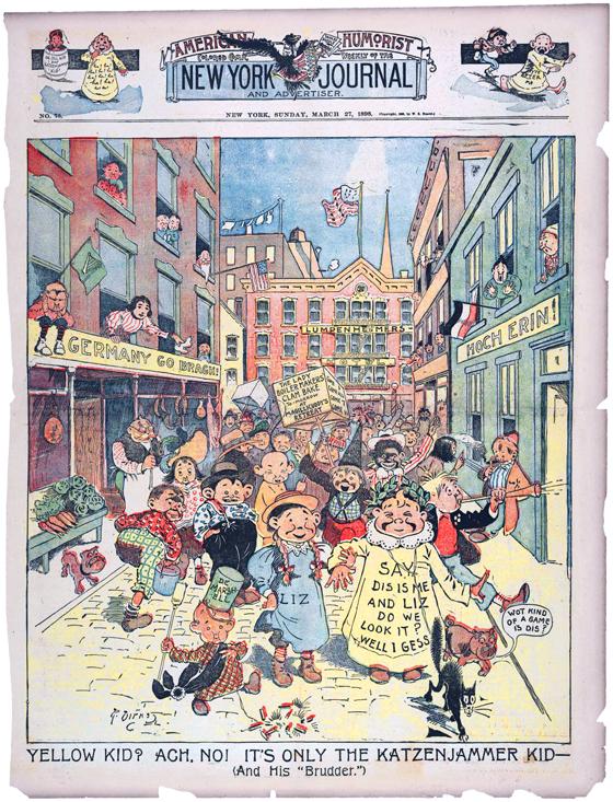 Die "Katzenjammer Kids" des Einwanderers Rudoph Dirks waren die deutsche Antwort auf den ersten modernen Comic, "The Yellow Kid", Ende des 19. Jahrhunderts. Hier zu sehen ein Blatt von 1898.  Bild: ©Rudolph Dirks