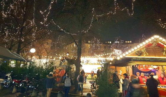 Seit über 40 Jahren etabliert: der Haidhauser Weihnachtsmarkt am Weißenburger Platz. Foto: bas