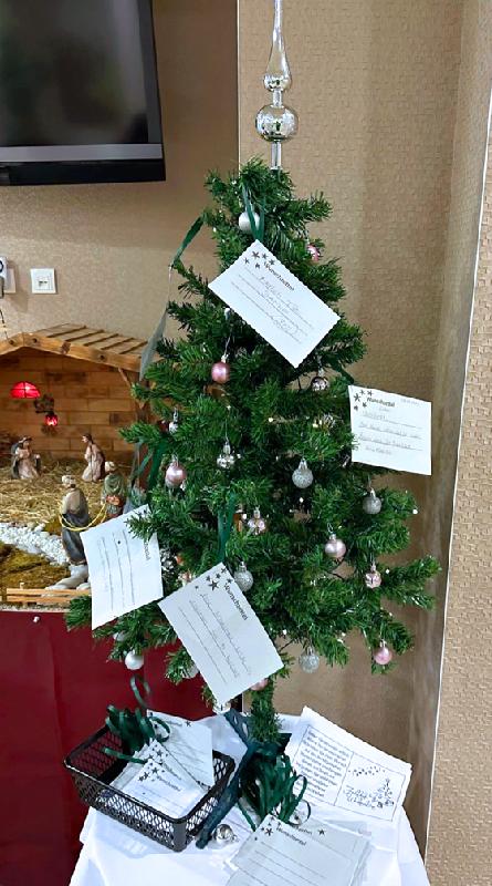 Wer Senioren einen Wunsch erfüllen möchte, kann sich eine Karte vom Wunschbaum im Monikaweg 3 holen.  Foto: VA