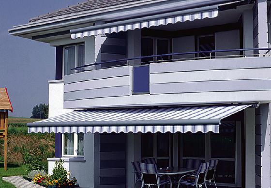 Besonders harmonisch wirkt ein Markisendesign, das die Farben der Hausfassade aufgreift. 	Foto: djd/Klaiber Sonnen- und Wetterschutztechnik
