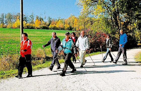 »Nordic Walking« macht in der Gruppe noch mehr Spaß.	Foto: VA