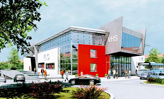 So könnte das künftige Gebäude auf dem so genannten »Feckl-Grundstück« mit Kino, VHS und Musikschule aussehen. Foto: Ingenieurbüro Techno-Plan München