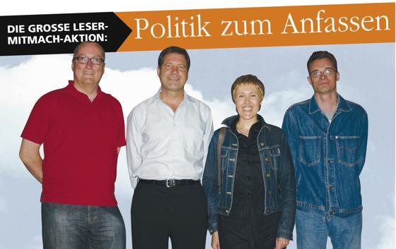 Dr. Axel Berg (2.v.l.) mit den Lesern der Münchner Wochenanzeiger Gerhard Petschat (li.), Karin Linge und Thomas Wimmer.