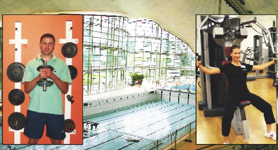 Die Olympia-Schwimmhalle ist wieder einmal eine Baustelle  in ihrem »Bauch« soll der Turnhallen-Charme (links) einem modernen Studio (rechts: Nordbad-Fitnesscenter) weichen. 	Fotos: em
