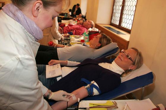 Vollblut-Mitarbeiter: Städtische Angestellte spendeten Blut. Foto: Nagy/Presseamt