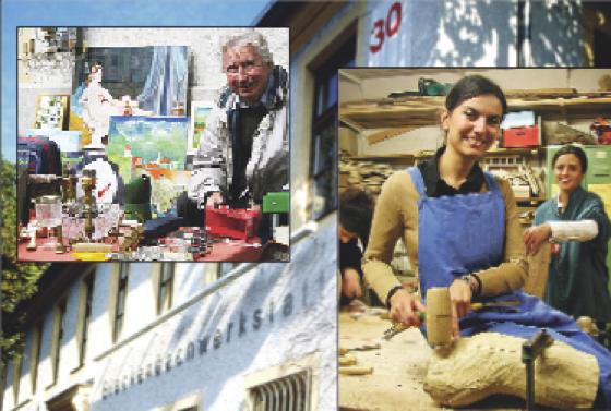Ob Flohmarkt oder Holzbildhauerkurs von Geo Goidaci: Die Glockenbachwerkstatt ist seit 30 Jahren Treffpunkt für Jung und Alt.	Fotos: Glockenbachwerkstatt