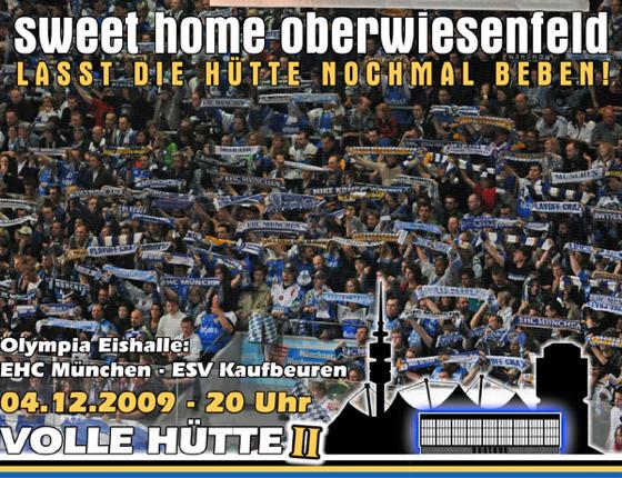 Sweet Home Oberwiesenfeld: Beim Spiel des EHC München gegen den ESV Kaufbeuren am 4. Dezember sollen über 6.000 Zuschauer ins Olympia-Eisstadion kommen. Foto: VA