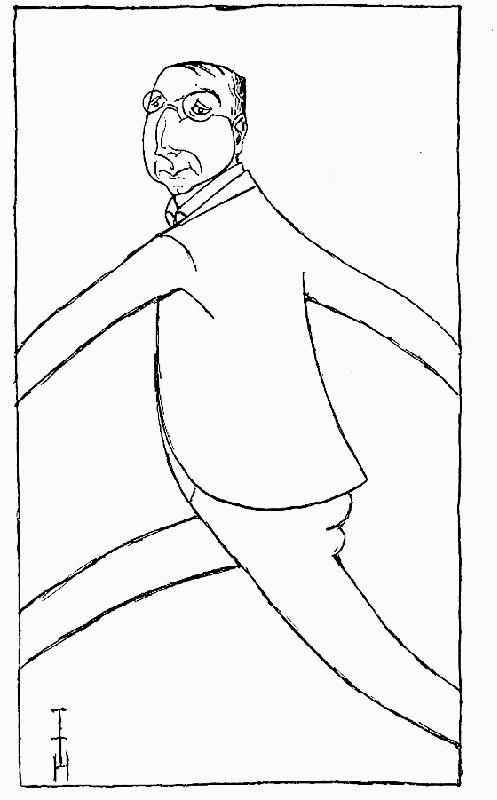 Albert Langen in einer Zeichnung.	Foto: VA