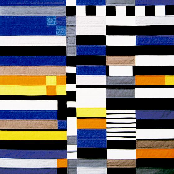 Waagrechte und senkrechte Linien kennzeichnen Lucia Schmückings Wandteppiche.	Foto: VA