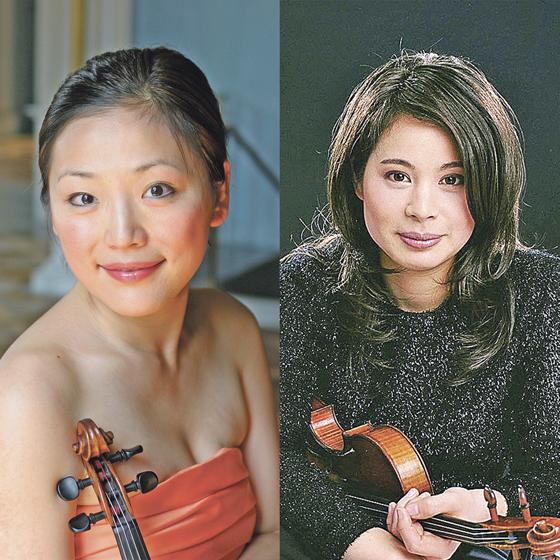 Die Violinistinnen Yamei Yu und Mirijam Contzen gehören zum Berliner Solisten-Oktett. Foto: Agentur