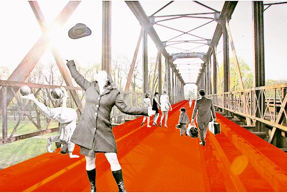 Ab 22. Juli wird die Braunauer Eisenbahnbrücke für zehn Tage zur Fußgängerbrücke.	Foto: VA